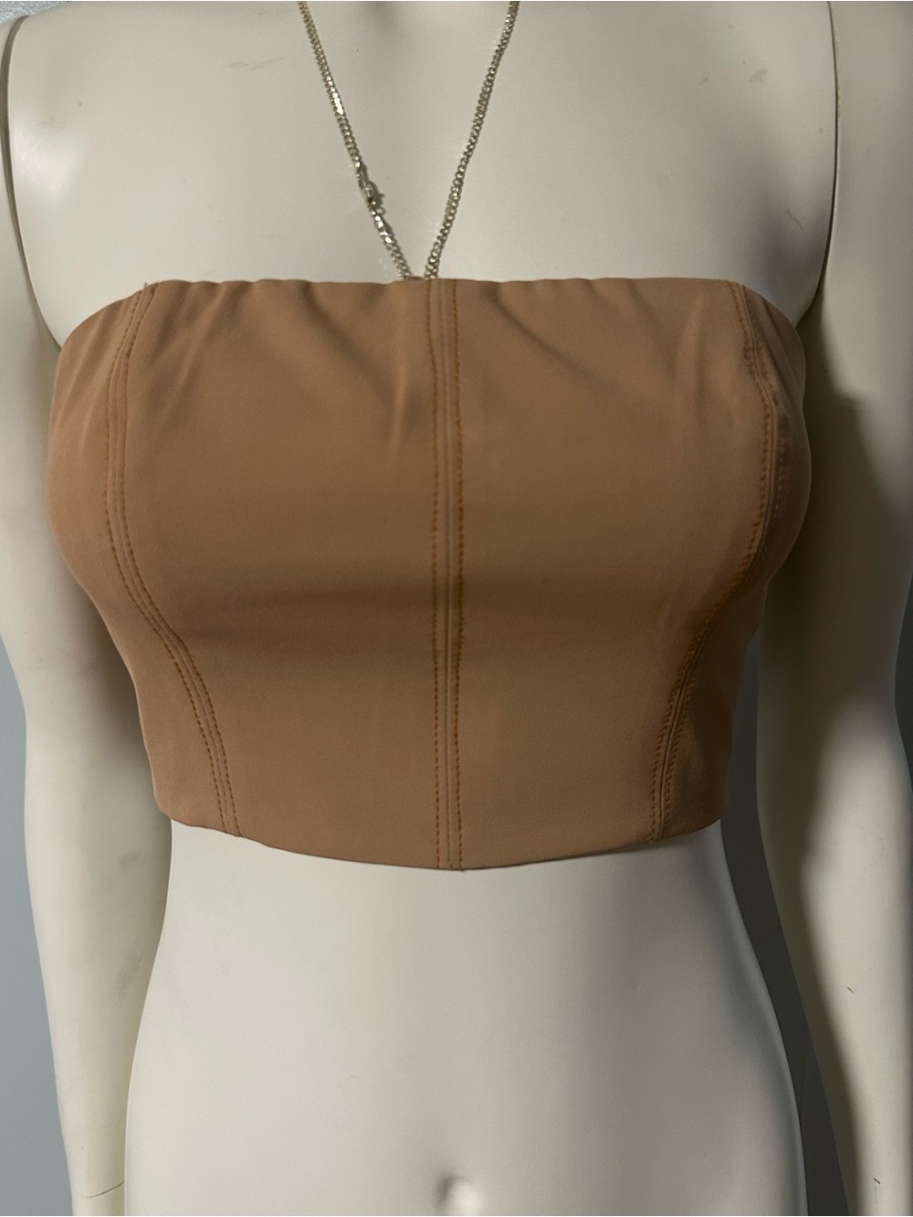 Showpo Laramie Beige Strapless Corset Tube Top NWT US 2